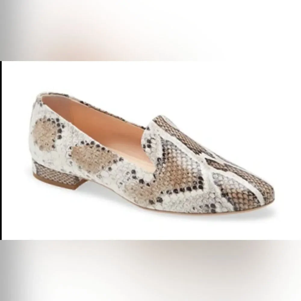 AGL Embossed Snakeskin Leather Flats 6/36 Rock Glam Boho Preppy Chic Whimsigoth